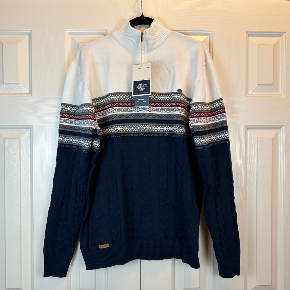 NWT Aiopeson Nordic Quarter Zip Sweater